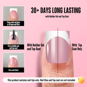 Finished manicure with NOVO OVO French Tip Nail Tips