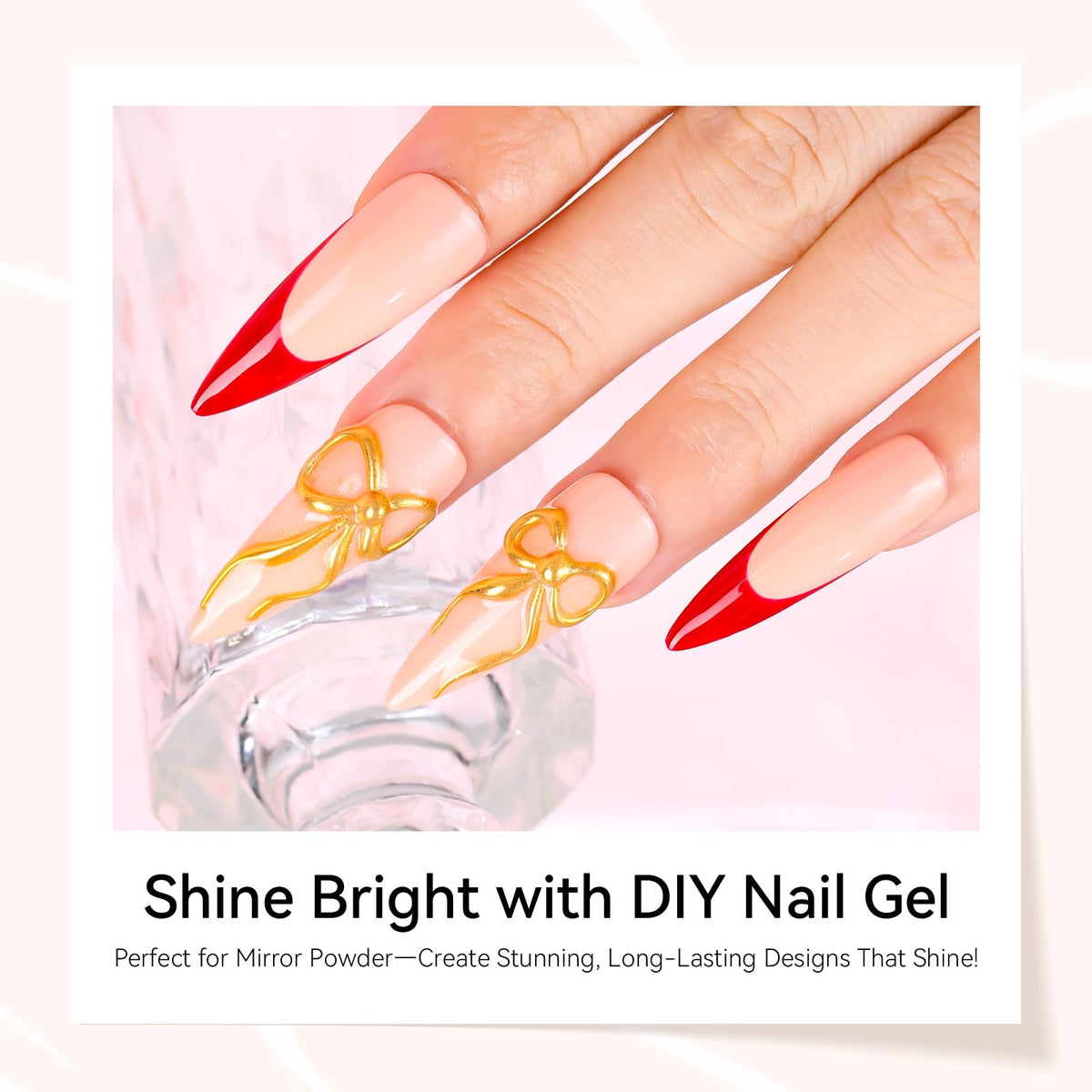 Finished nail art showcasing designs made with Makartt 3D Nail Gel