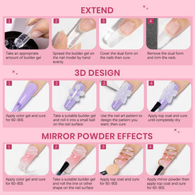 Finished nail art showcasing SUPWEE 3D Sculpting Gel results