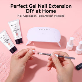 Finished nail art using Makartt Poly Nail Gel