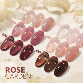 Finished nails using GAOY Rose Garden Jelly Gel Nail Polish