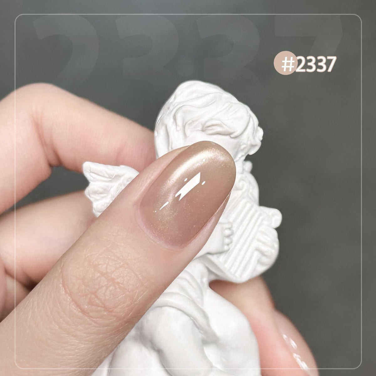 Finished nails with GAOY Cat Eye Gel Nail Polish effect
