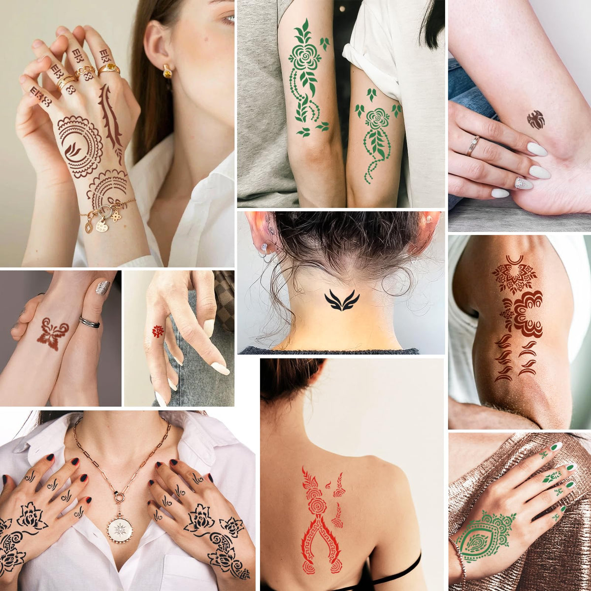 Finished temporary tattoo design on skin