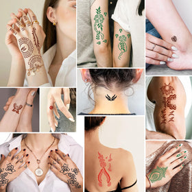 Finished temporary tattoo design on skin