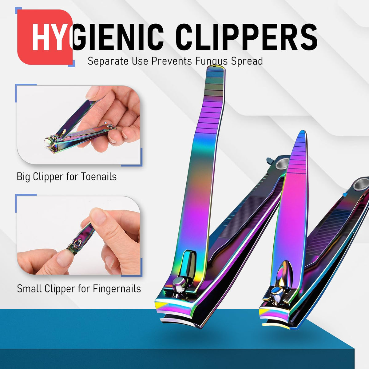firiKer Nail Clippers Set demonstrating easy grip handles