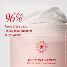 First Aid Beauty Acne Pads on bathroom counter