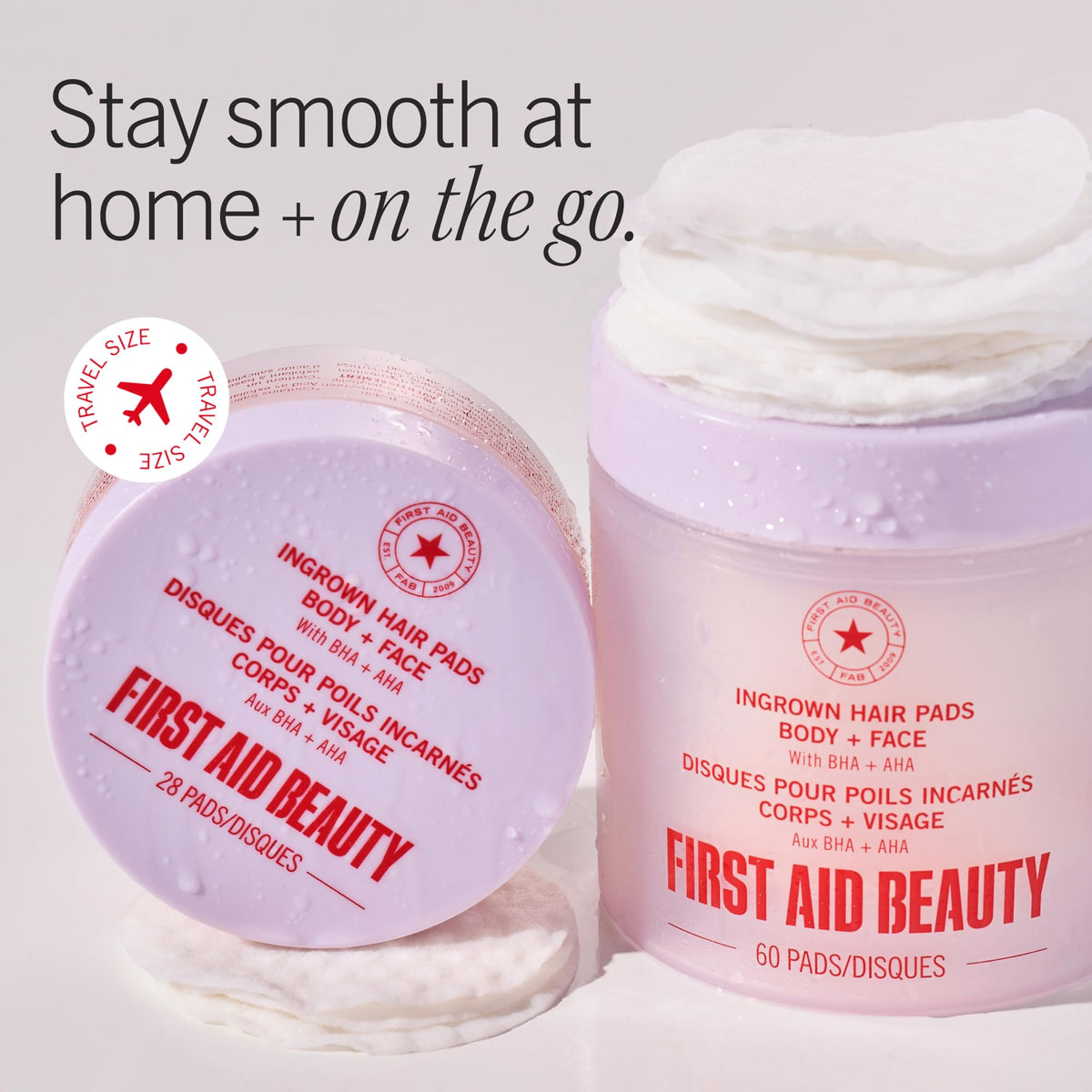 First Aid Beauty Ingrown Hair Pads in a hand for size reference