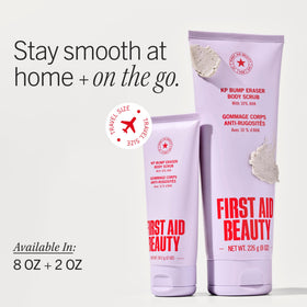 First Aid Beauty KP Bump Eraser Body Scrub in use during shower