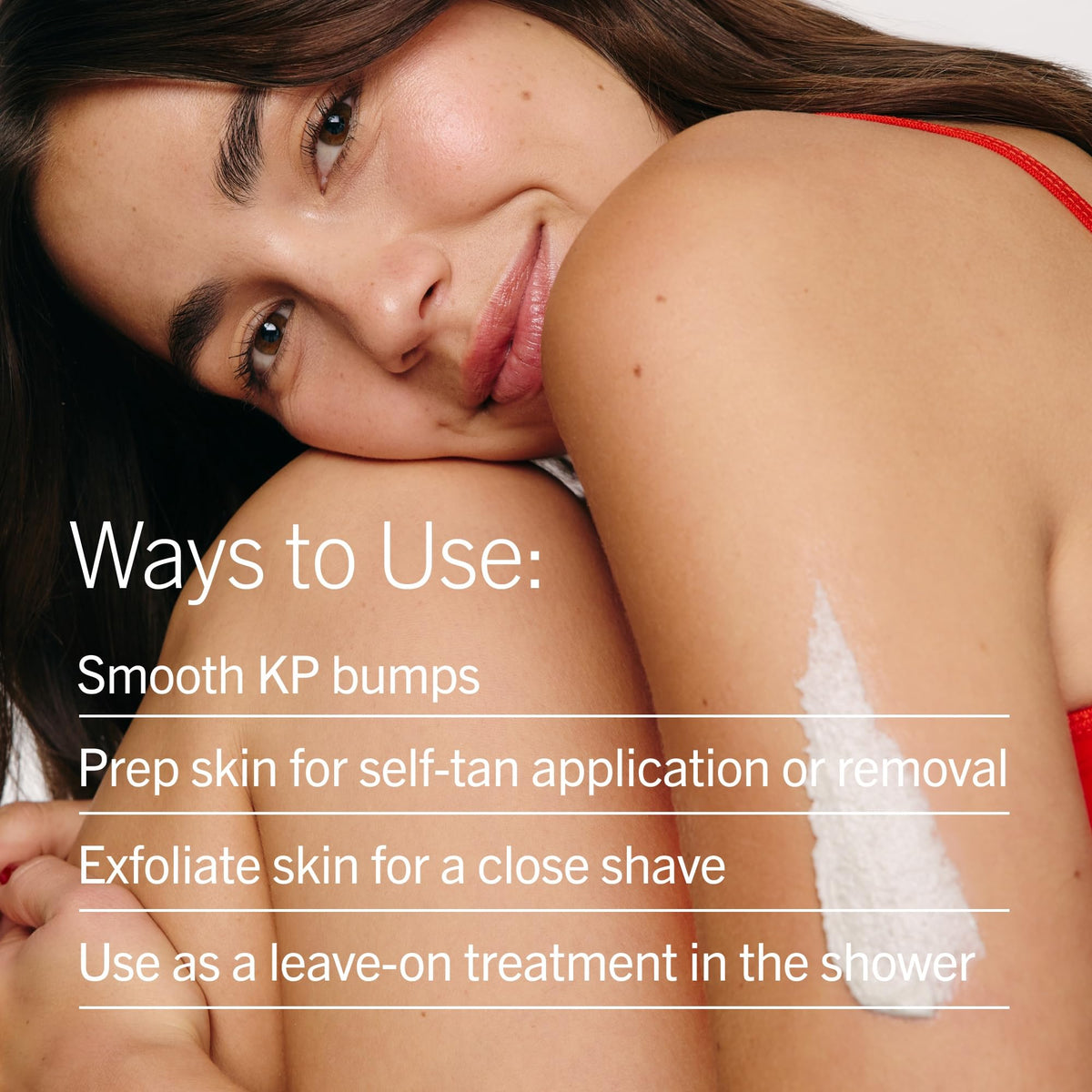 First Aid Beauty KP Bump Eraser Body Scrub Trio displayed on a bathroom counter