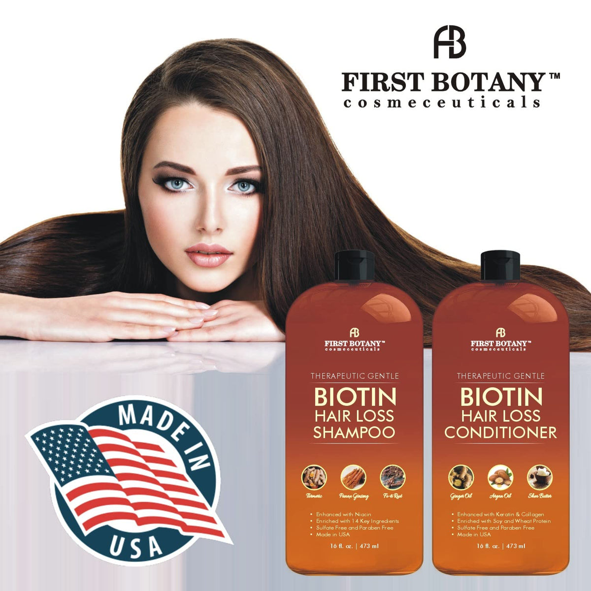 First Botany Hair Growth Conditioner front view, 16 fl oz bottle