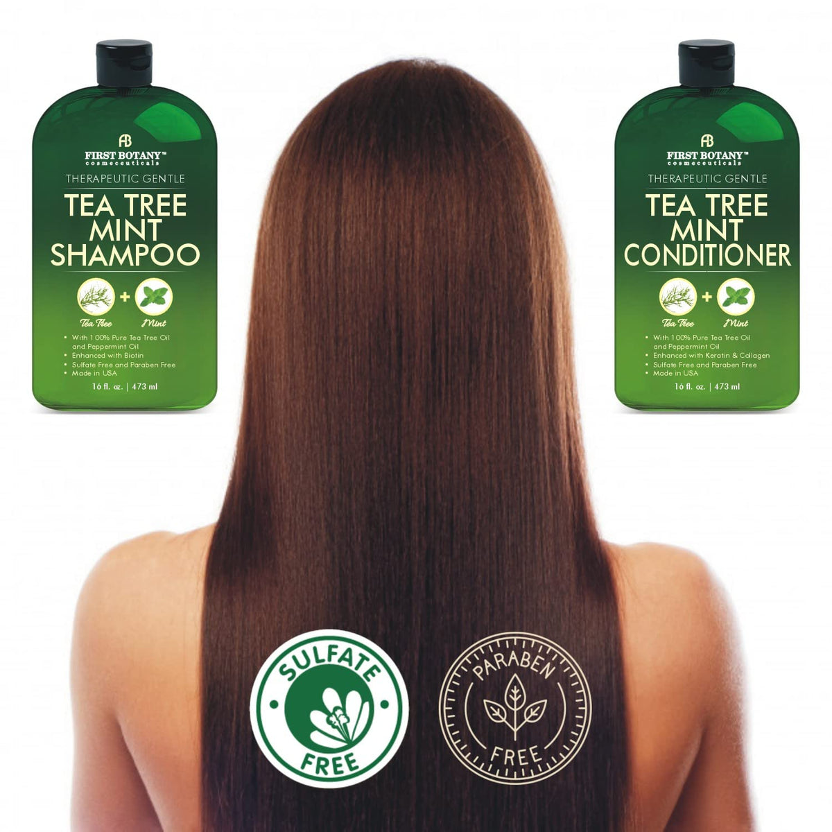 First Botany Tea Tree Mint Shampoo bottle close-up