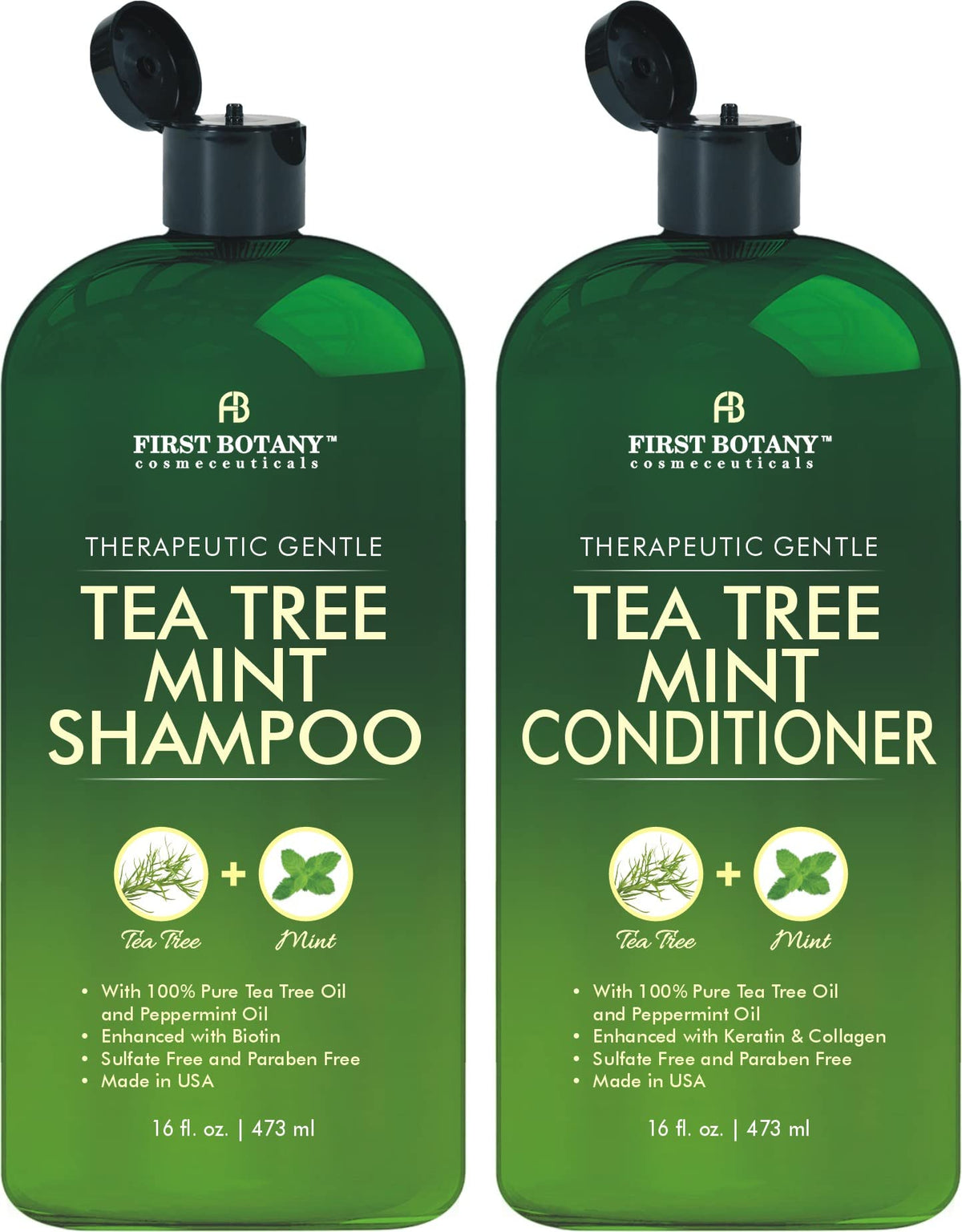 First Botany Tea Tree Mint Shampoo front view 16 Fl Oz
