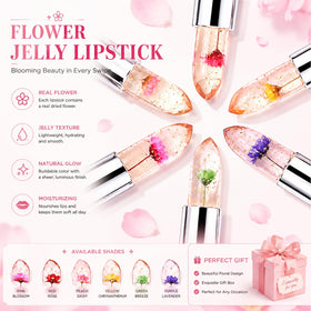 firstfly Crystal Flower Lipstick close-up of colour change