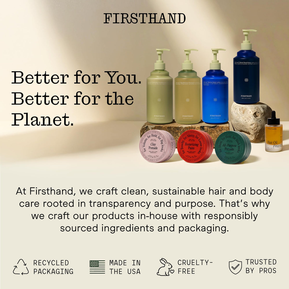 Firsthand Hair Clay Pomade with styling tools