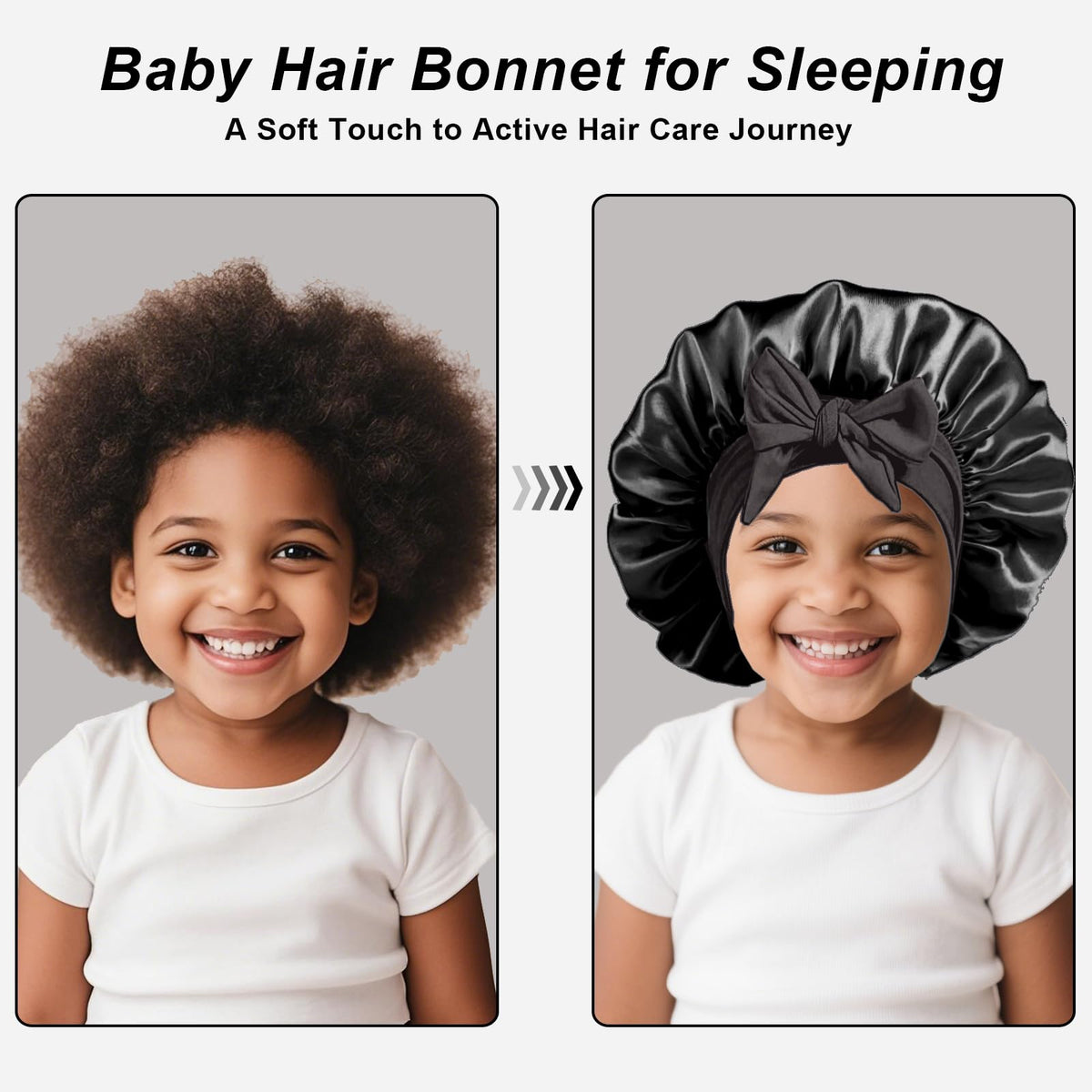 FIRSTPELLA Kids Silk Bonnet black colour hanging