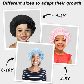 FIRSTPELLA Kids Silk Bonnets in vibrant colours together
