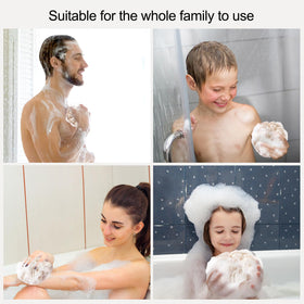 Fishent Loofah on a bathroom shelf