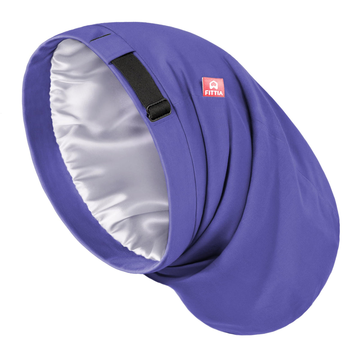 Fittia Large Satin Bonnet for Men in dark blue, front view