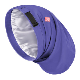 Fittia Large Satin Bonnet for Men in dark blue, front view