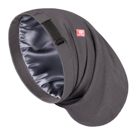 Fittia Large Satin Bonnet for Men in grey, front view