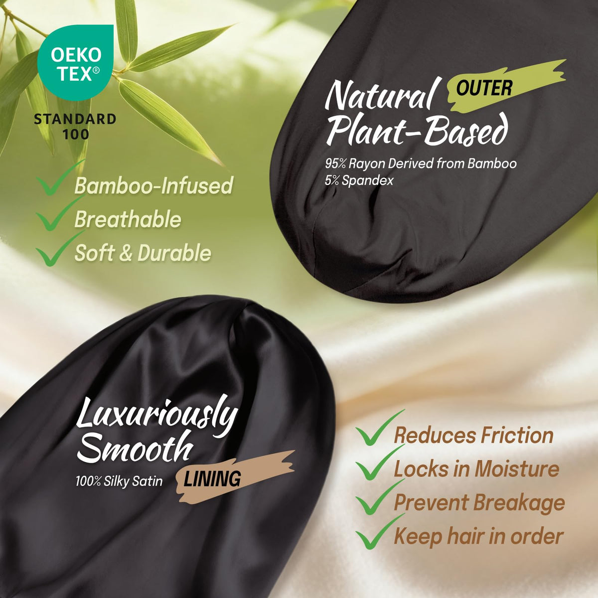 Fittia Large Satin Bonnet with silky satin interior close-up