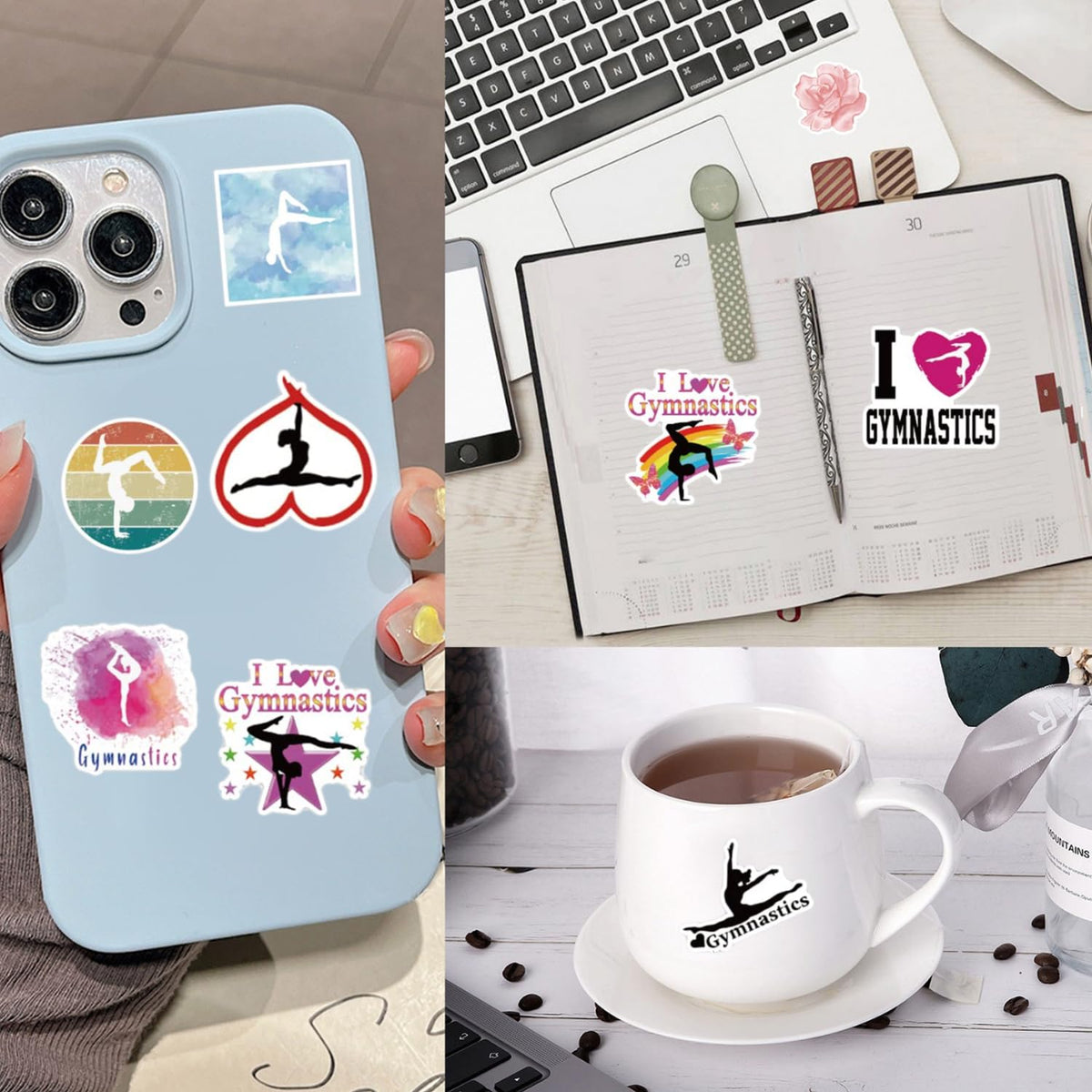 FJHAIY gymnastics gift set displayed with all items
