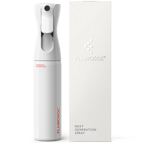 FLAIROSOL Continuous Mister Spray Bottle front view in white and coral