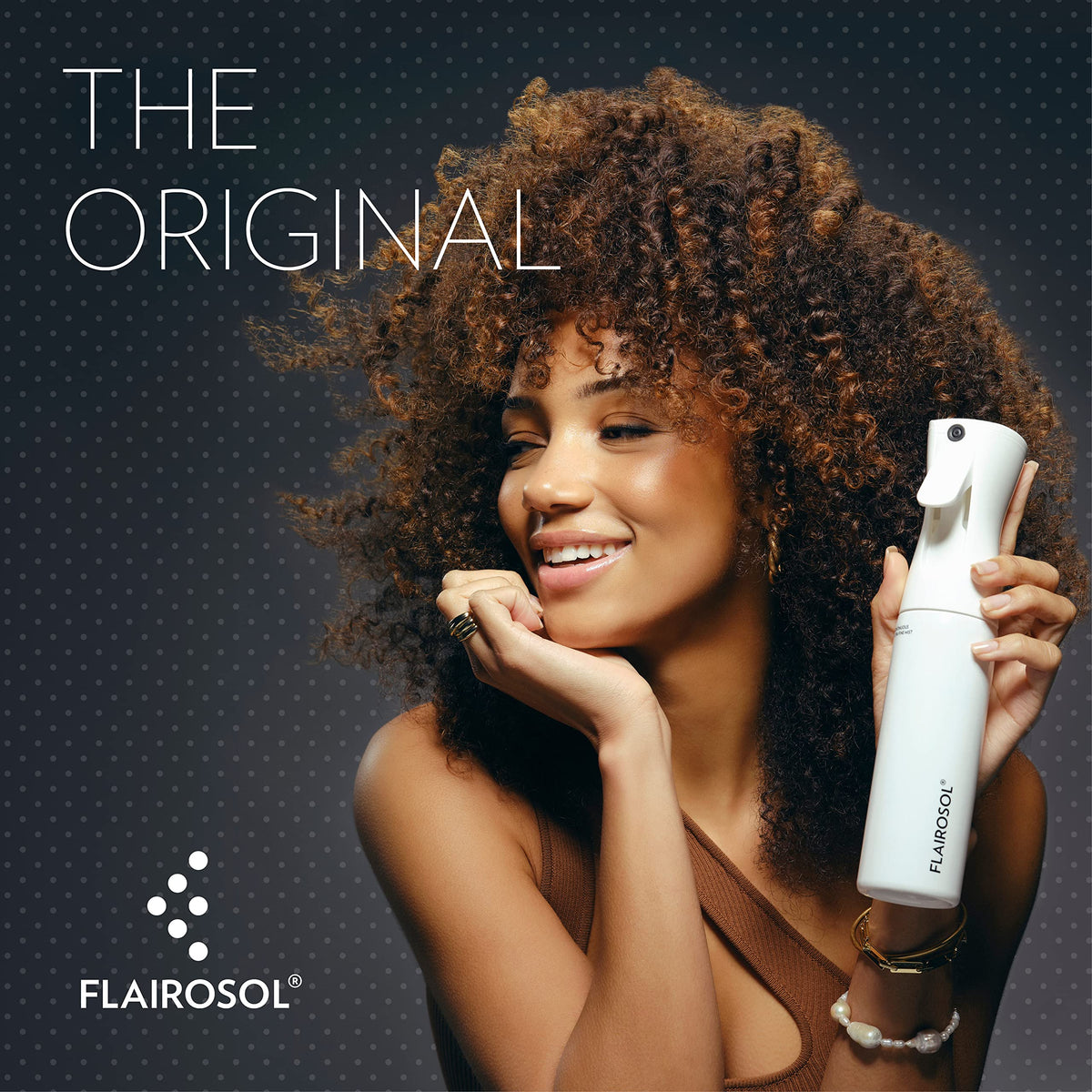 FLAIROSOL Continuous Mister Spray Bottle side view showing ergonomic design