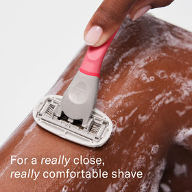 Flamingo razor refill showing five sharp stainless steel blades