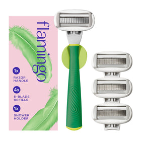 Flamingo Shaving Razor Set with handle and blade refills