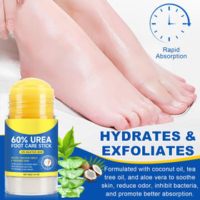 flasture Urea Cream Stick showing application on cracked heel