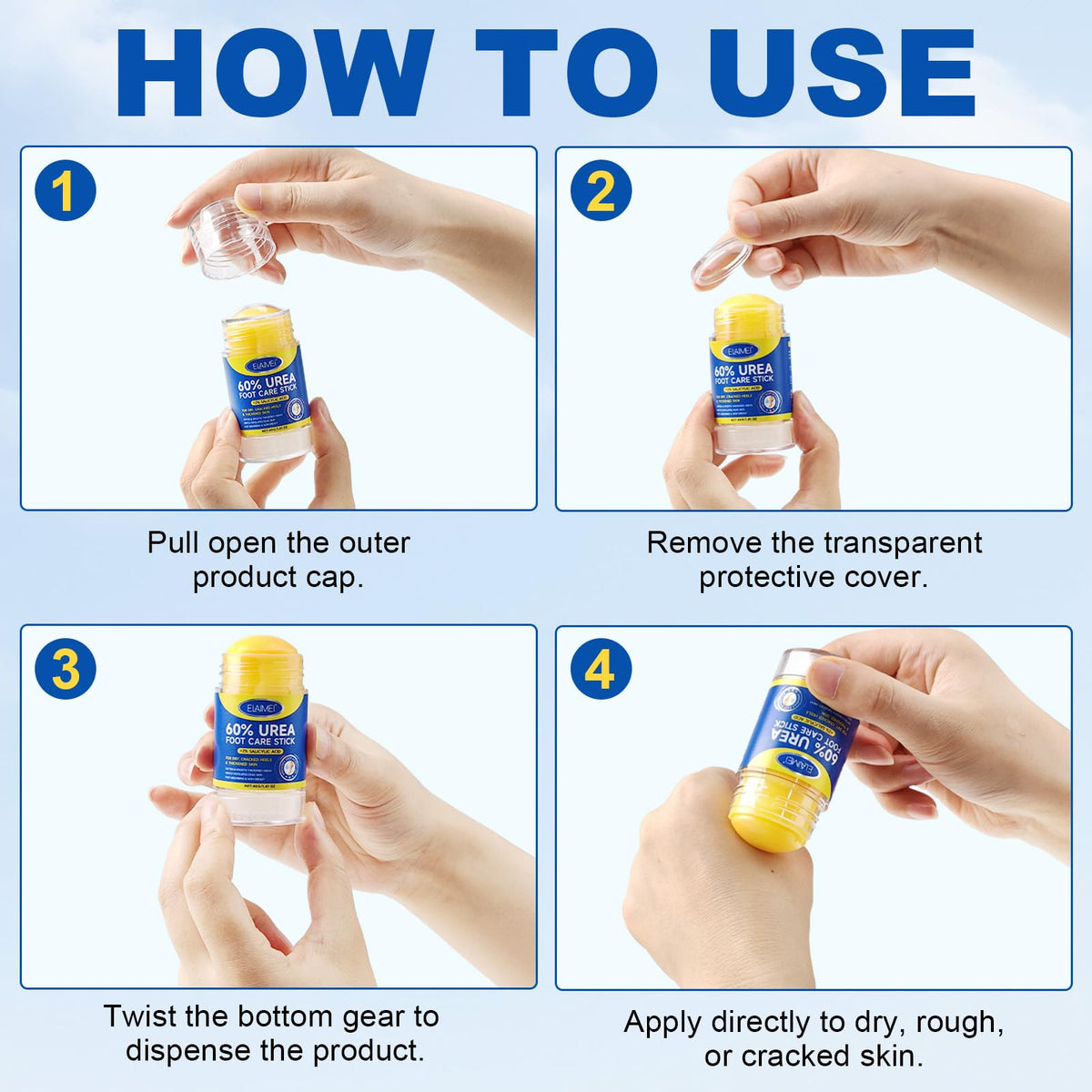 flasture Urea Cream Stick used on elbows