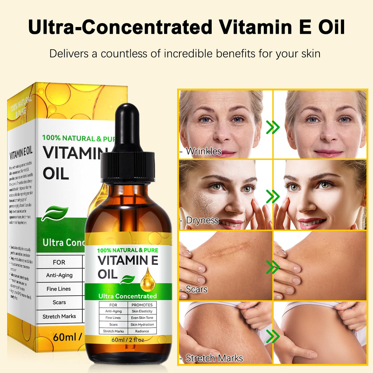 flasture Vitamin E Oil showing texture on hand