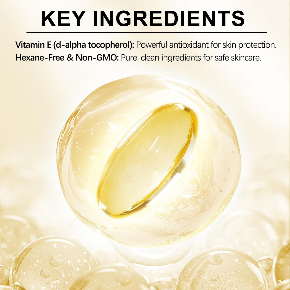 flasture Vitamin E Oil with natural ingredients background