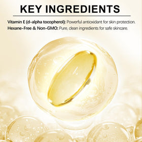 flasture Vitamin E Oil with natural ingredients background