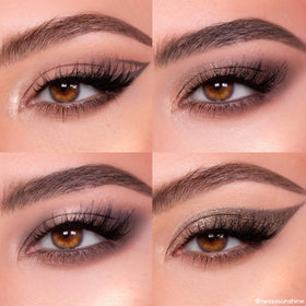 Flat brush applying ColourPop That's Taupe Eyeshadow