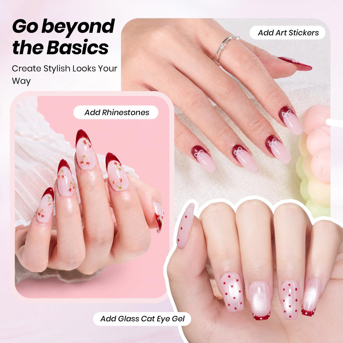 Flat lay of beetles Gel Polish French Manicure Kit