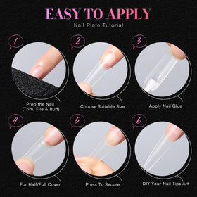 Flat lay of Makartt nail tips in different sizes