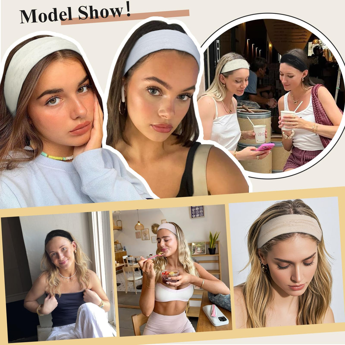 Flat lay of TERSE Lace Headbands showcasing different styles and colours