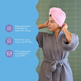 Flat lay of Turbie Twist Microfiber Hair Towel 2-Pack