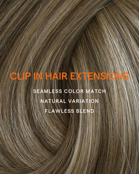 Flat view of Full Shine extensions showing colour blend