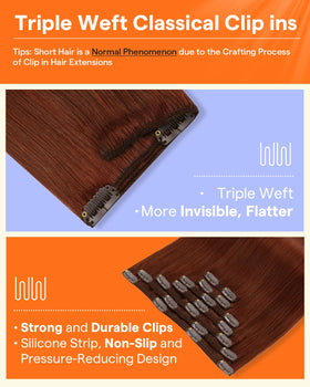 Flat weft of Full Shine clip-in extensions