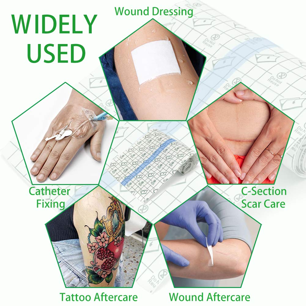 Flatoedu Tattoo Aftercare Bandage Roll on skin with tattoo