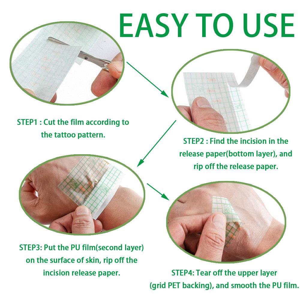 Flatoedu Tattoo Aftercare Bandage Roll packaging and roll