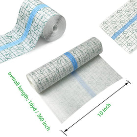 Flatoedu Tattoo Bandage Roll 10" x 10 Yard on flat surface