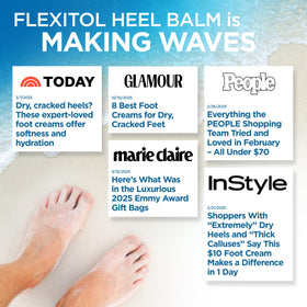 Flexitol Heel Balm in a bathroom setting