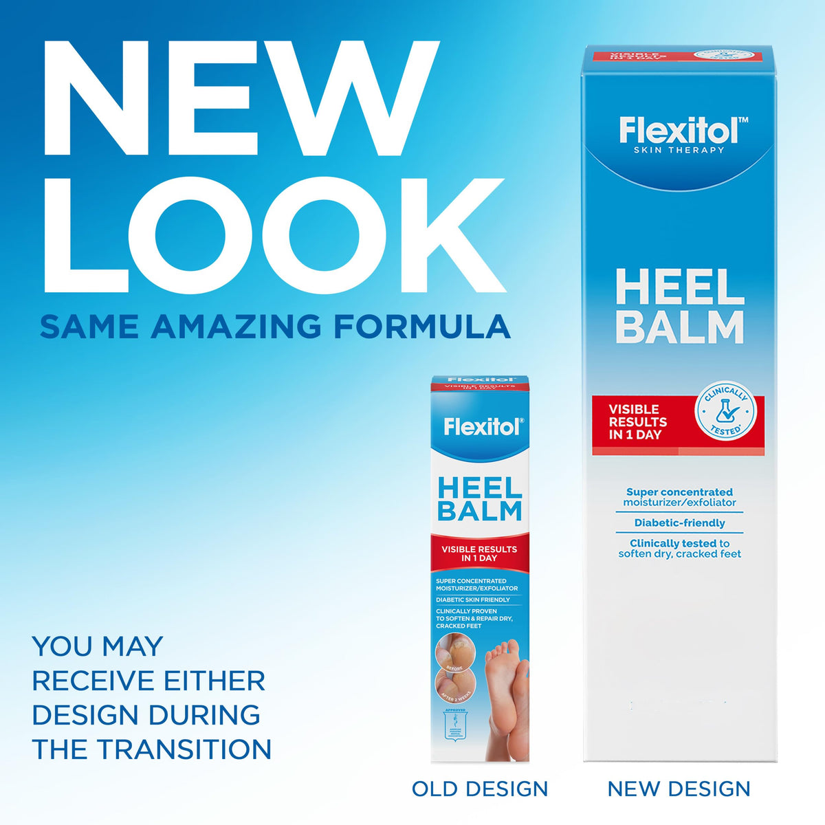 Flexitol Heel Balm tube showing 25% urea formula