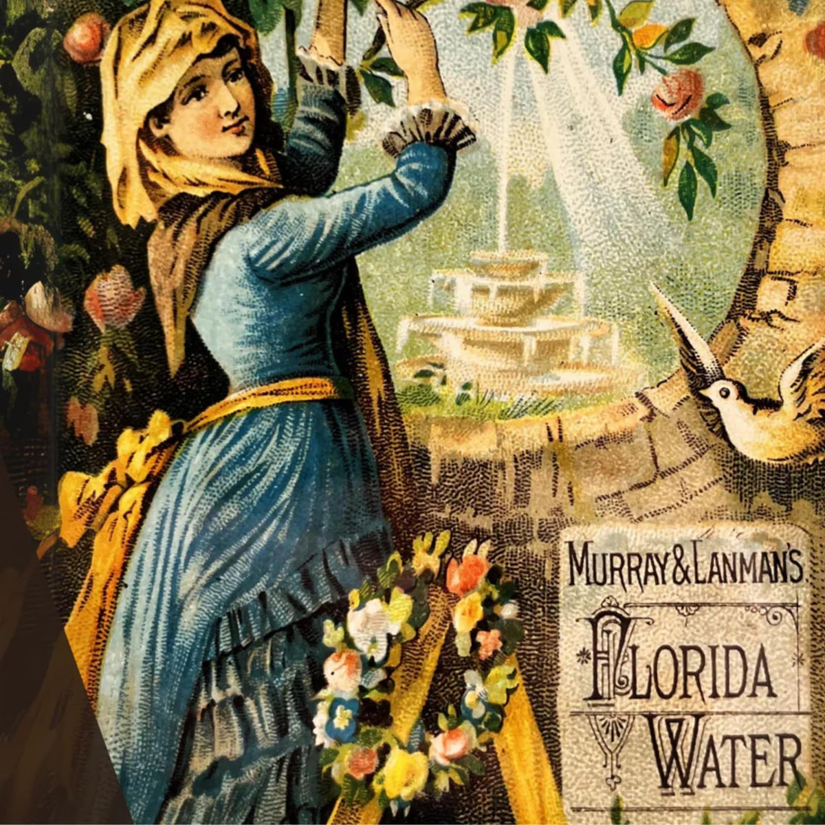 Florida Water After Shave Cologne lifestyle scene with flowers