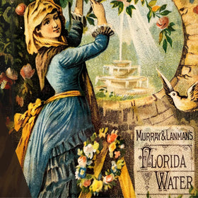 Florida Water After Shave Cologne lifestyle scene with flowers