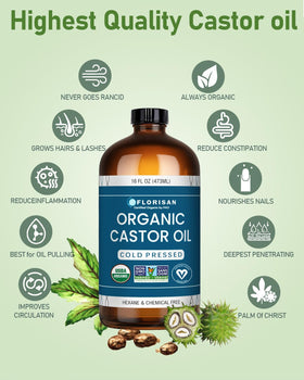 Florisan Organic Castor Oil being applied to hair